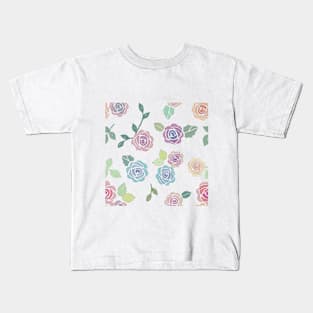 Pastel rose pattern Kids T-Shirt